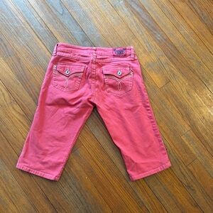 Ultra low rise hot pink Bermuda shorts, vintage